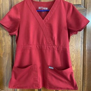 Scrub Top Grays Anatomy Red Small